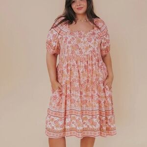 One Loved Babe Chic Floral Midi Dress in Pink Size 3XL